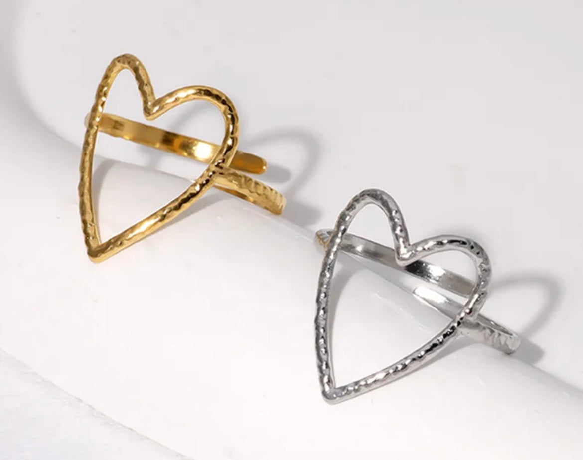Bague Cœur Sauvage – Acier Inoxydable